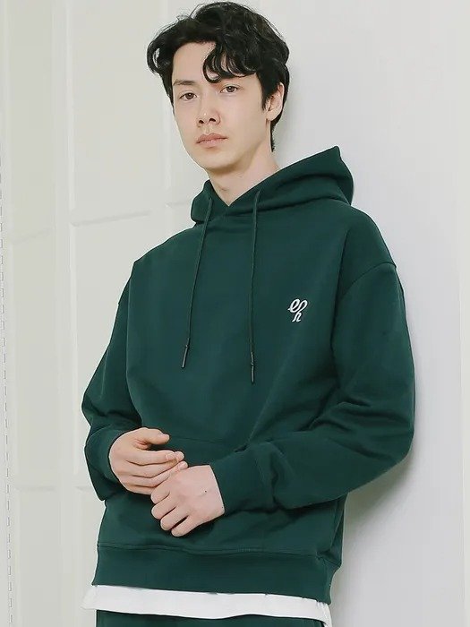Signature Stitch Oversized Fit Hoodie Deep Green