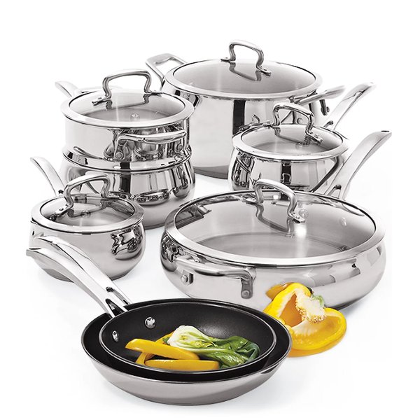 13 Piece Belly Shaped Stainless Cookware Set