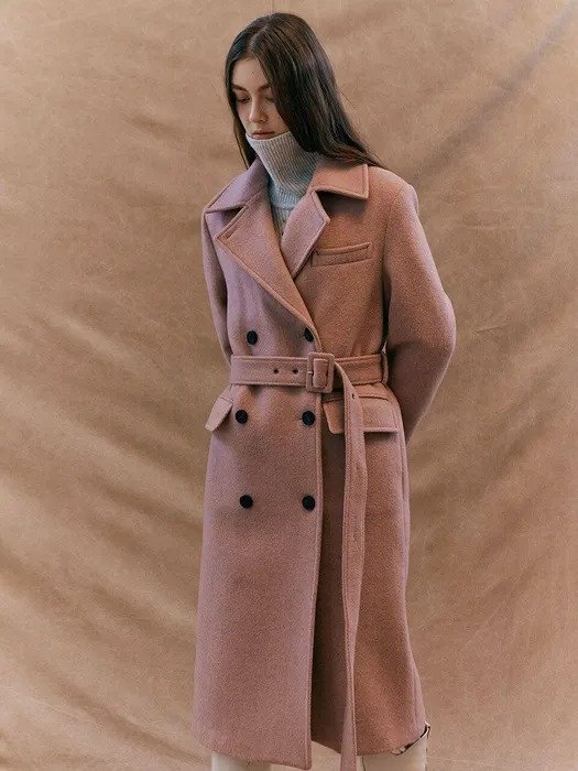 Pink Double Breasted Coat (SW9WC002-72/SW0WC420-72