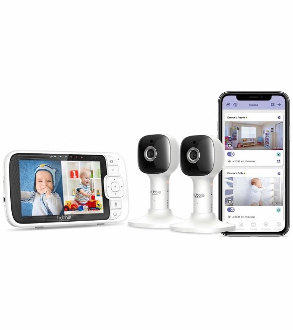 Hubble Connected Nursery Pal Cloud Twin Smart Baby Monitor with Night Light