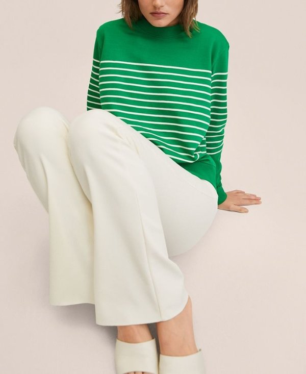 Women's Striped Cotton-Blend Sweatshirt