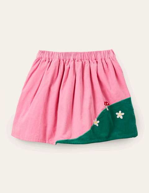 Applique Scene Cord Skirt - Formica PInk Red Riding Hood | Boden US