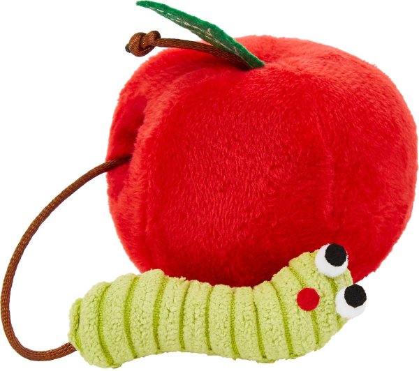 Plush Worm and Apple Dangly Cat Toy with Catnip - Chewy.com