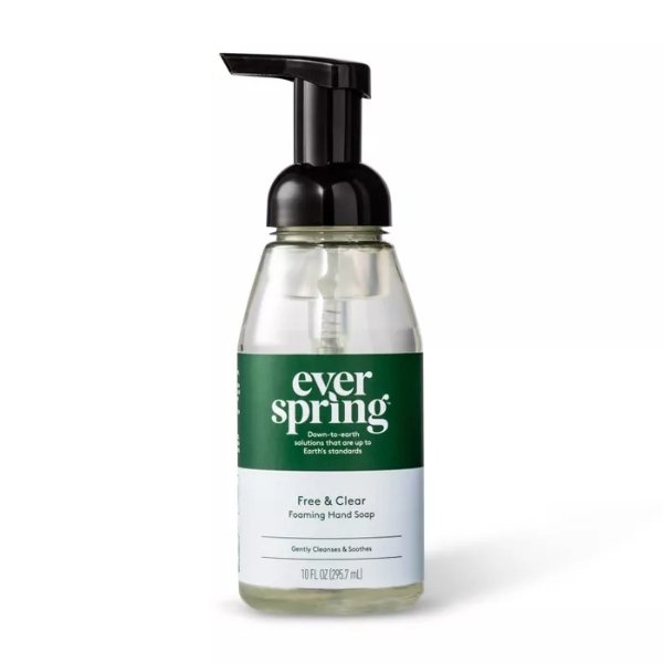 Free &#38; Clear Foaming Hand Soap - 10 fl oz - Everspring&#8482;