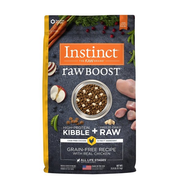 by Nature's Variety Raw Boost Grain-Free Recipe with Real Chicken Dry Dog Food, 21-lb bag - Chewy.com