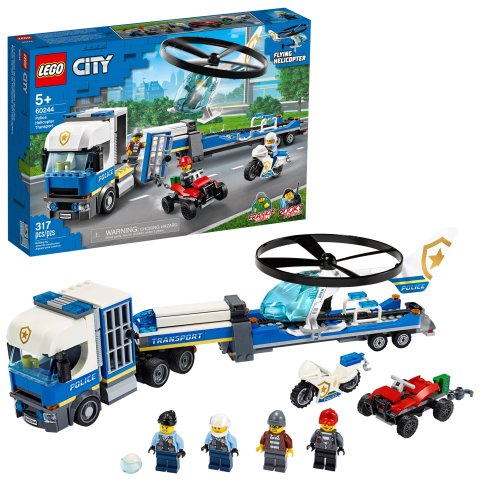 LegoCity Police Helicopter Transport 60244 Building Set for Kids (317 Pieces)