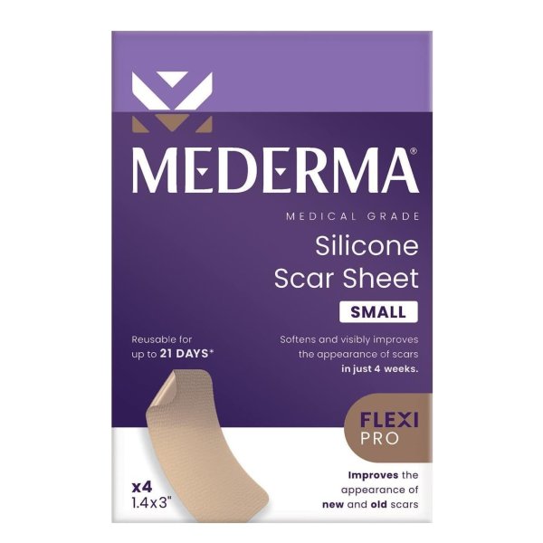Medical Grade Silicone Scar Sheets; Improves The Appearance of Old and New Scars; for Injury, Burn and Surgery Scars, 4 Countarget