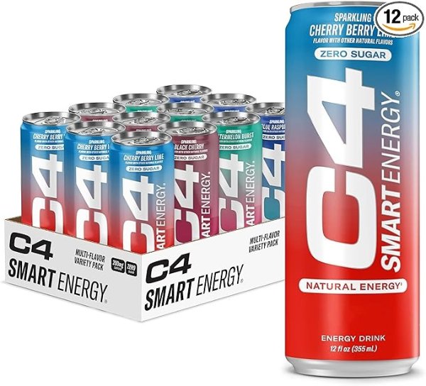 C4 Smart 综合口味无糖能量饮料12oz 12罐