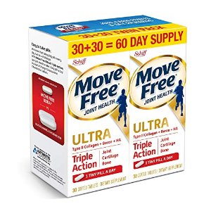 Move Free Ultra Triple Action, 60ct (2x30ct Twin Pack) - Joint Health Supplement with Type II Collagen, Boron and HA