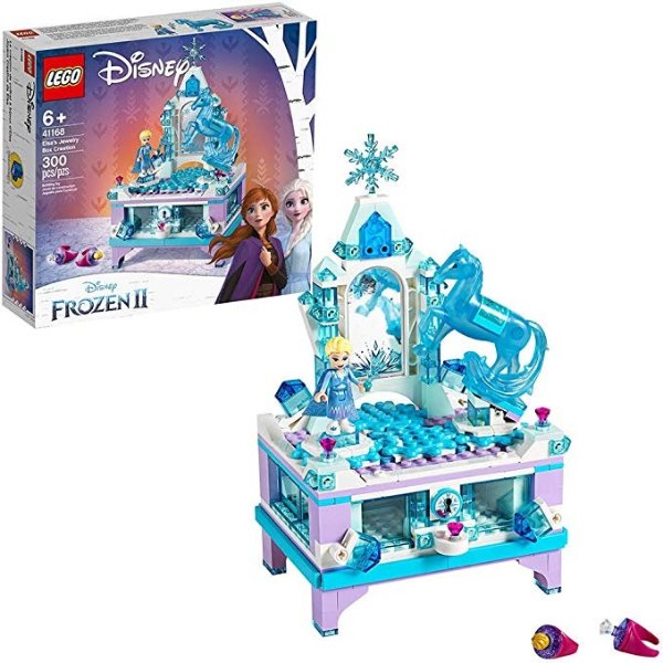Disney Frozen II Elsa’s Jewelry Box Creation 41168 Disney Jewelry Box Building Kit with Elsa Mini Doll and Nokk Figure for Creative Play, New 2019 (300 Pieces)