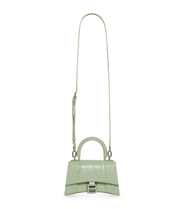 Croc-Embossed Leather Hourglass Top-Handle Bag | Harrods US