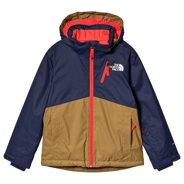 The North Face Navy, Brown & Orange Colour Block Snowquest Plus Ski Jacket | AlexandAlexa