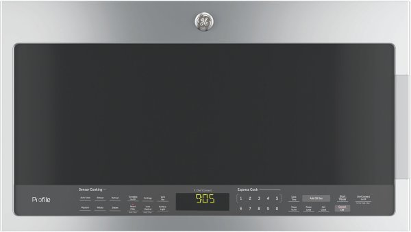 GE PVM9005SJSS 2.1 cu. ft. Over-the-Range Microwave Oven with Chef Connect, 1050 Watts, 10 Power Levels, Three-Speed 400-CFM Venting System and Sensor Cooking Controls: Stainless Steel