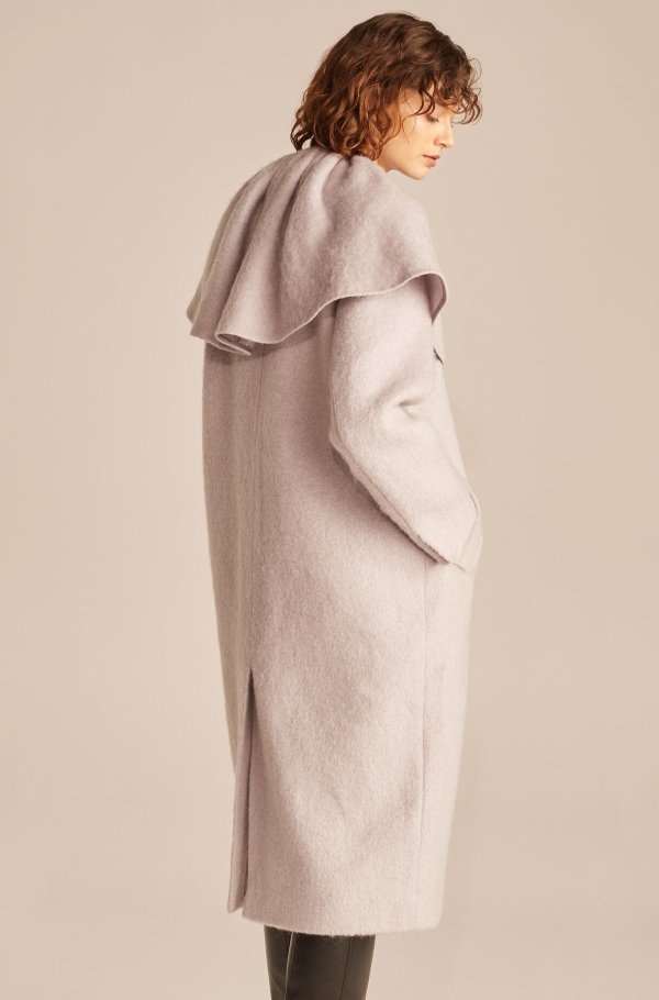 Mohair Wool Tulip Collar Coat | Rebecca Taylor