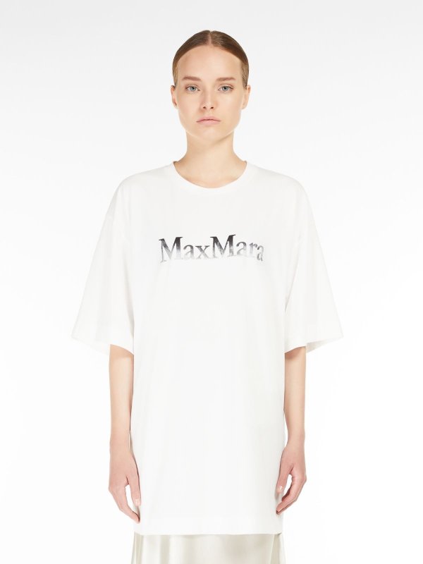 Stretch cotton T-shirt, white - "KIRIN" Max Mara