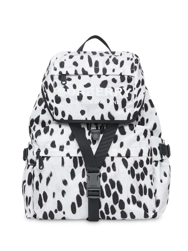 Logo and Dalmatian Print Nylon Backpack