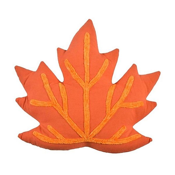H for Happy™ Autumn Leaf Novelty Toss Pillow in Orange | Bed Bath & Beyond