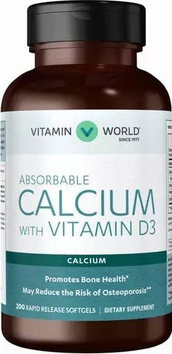 Absorbable Calcium with Vitamin D3 200 Softgels | Mineral Supplement | Vitamin World