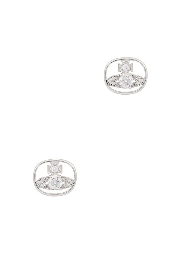 Milena silver-tone orb earrings