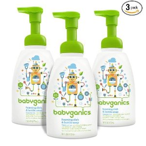 Babyganics 婴儿专用餐具奶瓶泡沫清洁剂，16盎司3瓶装