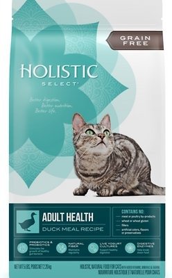 Holistic Select Adult Health Duck Meal Recipe Dry Cat Food, 5-lb bag - Chewy.com