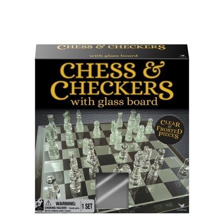 Chess & Checkers Set with 9” Glass Board