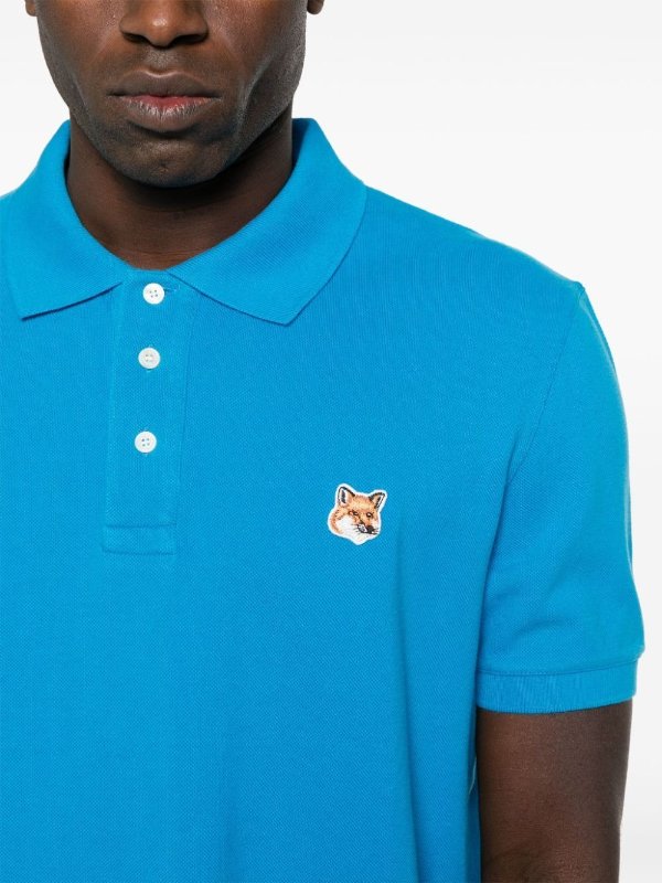 Fox head cotton polo shirt