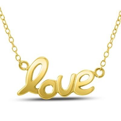 LOVE Necklace in Yellow Gold Plated Brass