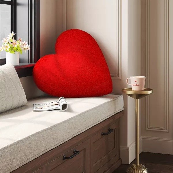 Oversized Teddy Boucle Heart Throw Pillow - Threshold™