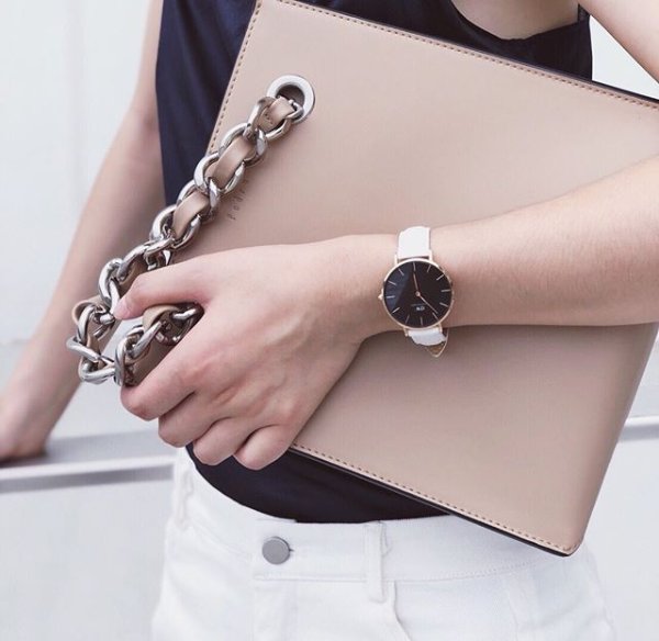 Petite Bondi Stainless Steel & Leather Strap Watch