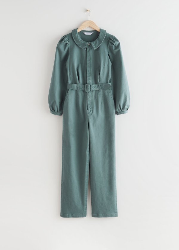 Belted Relaxed Cotton Jumpsuit