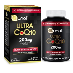 Qunol CoQ10 200mg Softgels, Ultra CoQ10 - Ultra High Absorption Coenzyme Q10 Supplements 60 Counts