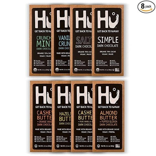 Hu Kitchen 8种口味混合装黑巧克力 8板