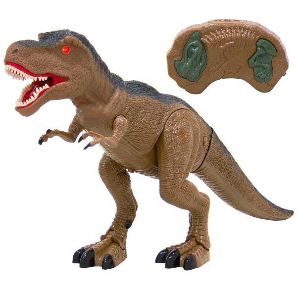 19in Kids Walking RC Remote Control T-Rex Dinosaur Toy w/ Lights, Sounds