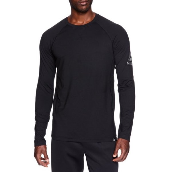 Men's and Big Men's Active Long Sleeve Warm-Up Training Crew, up to Size 3XL