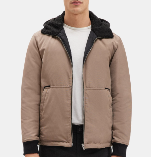 Polyester Hooded Puffer Jacket | Theory Outlet