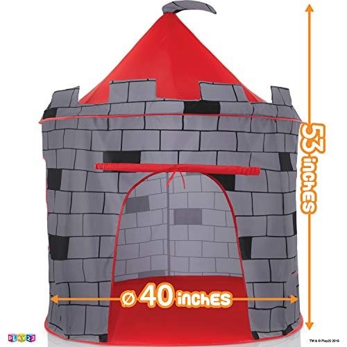 Play22 弹出式儿童骑士城堡帐篷，可折叠收纳