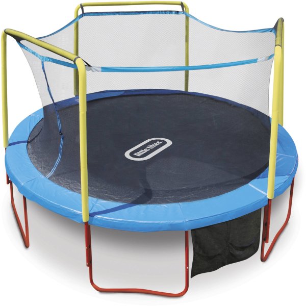 14-Foot Trampoline, with Enclosure, Blue/Yellow/Red