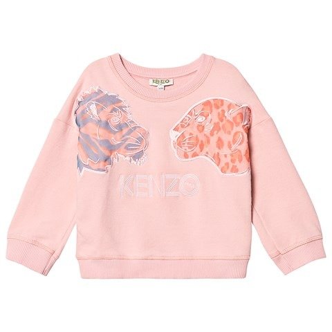 Kids Pink Fabric and Embroidered Tiger and Friends Sweatshirt | AlexandAlexa