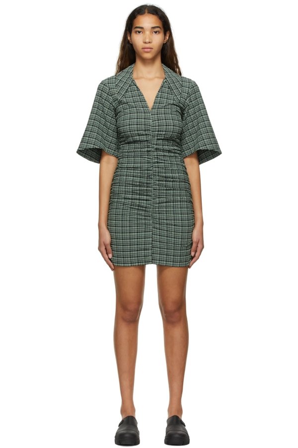 Green Recycled Polyester Mini Dress