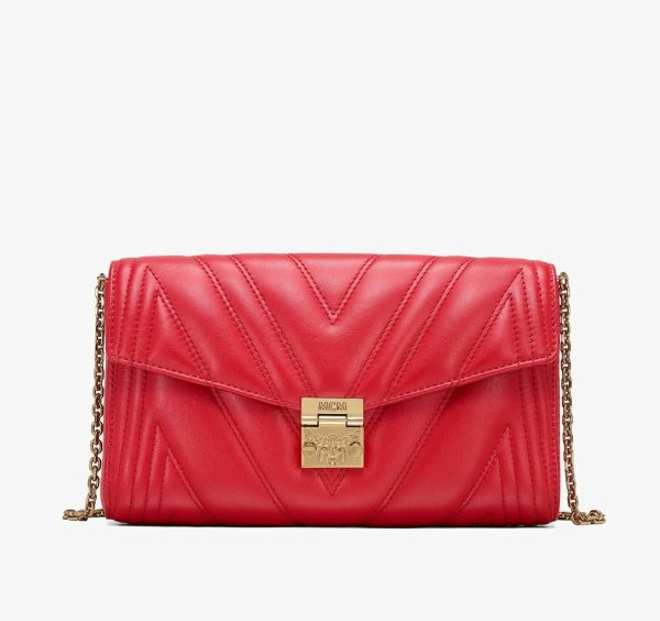 Millie Crossbody Chain Bag in Red Quilted Leather MYZ9AME42RU001