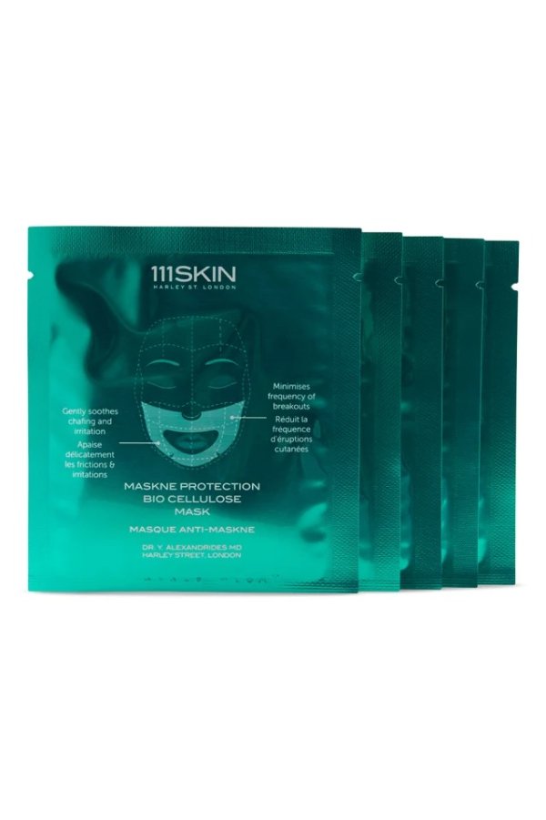 Five-Pack Maskne Protection Bio Cellulose Masks, 10 mL