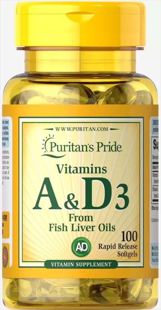 Vitamins A & D 5000/400 IU 100 Softgels | Puritan's Pride