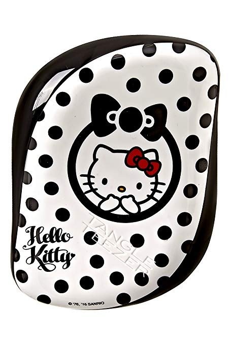Hello Kitty Compact Styler Detangling Hairbrush, Black-white