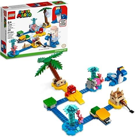 Super Mario Dorrie’s Beachfront Expansion Set 71398 Building Kit; Collectible Toy for Kids Aged 6 and up (229 Pieces)