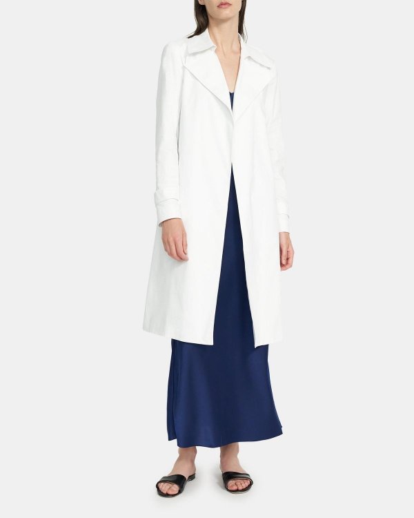 Relaxed Trench Coat in Stretch Cotton Twill