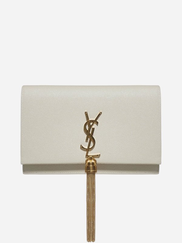 Kate YSL-logo leather chain wallet