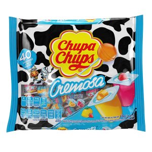 Chupa Chups Lollipops, 40 Candy Suckers for Kids, Cremosa Yogurt, 2 Assorted Creamy Flavors, for Gifting, Parties, Office, 40 Count
