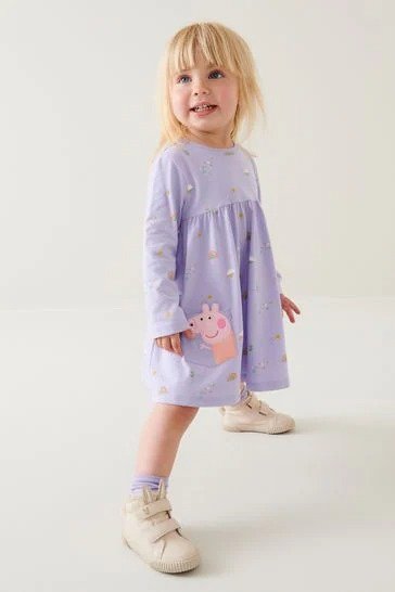 Lilac Peppa Pig Jersey Dress (3mths-7yrs)