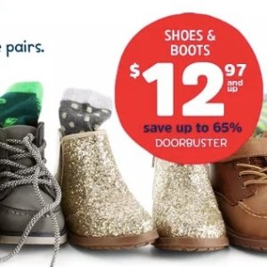 卡特家姐妹店OshKosh BGosh 所有鞋款低至3.5折，从婴儿到青少年尺码都有